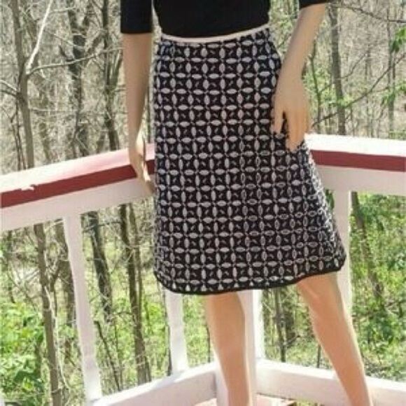 Vintage Snak Y2K Lavender Purple Black Leaf Floral Cut Out Mod A Line Skirt 6 - Picture 1 of 14